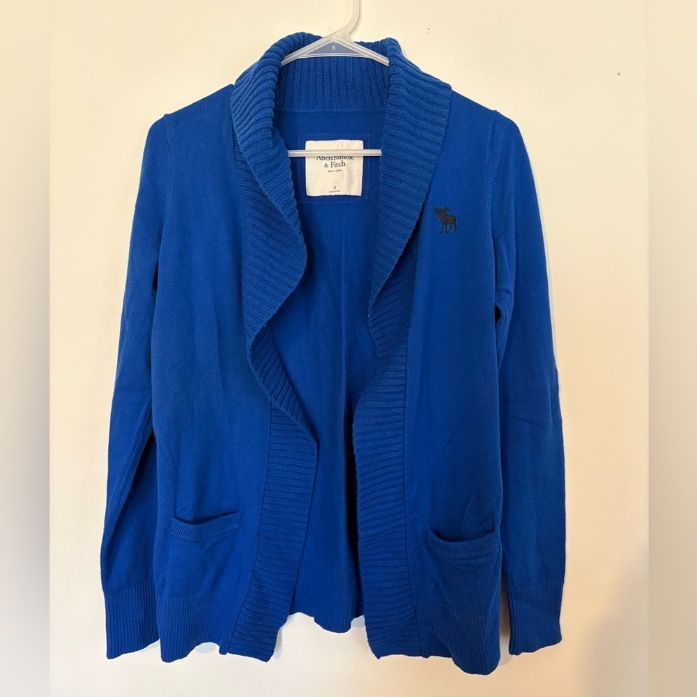 Y2K 00’s Abercrombie & Fitch Blue Open Front Cardigan | casual | cozy | a&f - Picture 1 of 6